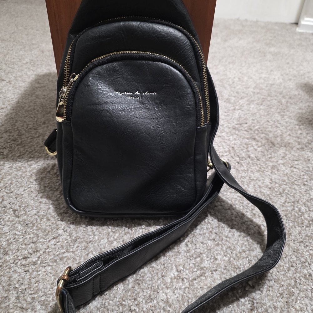 Black Leather Crossbody Bag